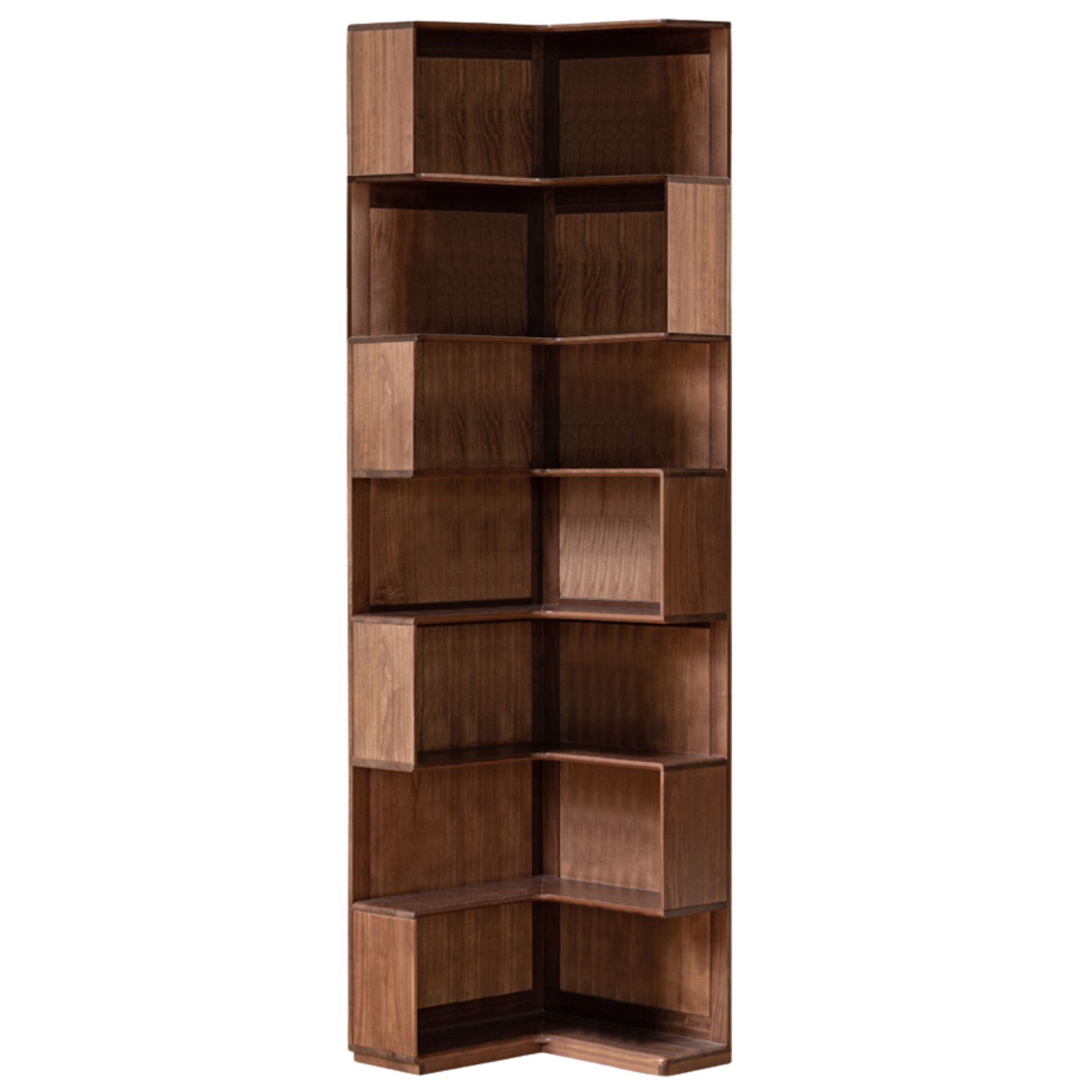 Black walnut solid wood corner storage bookcase<