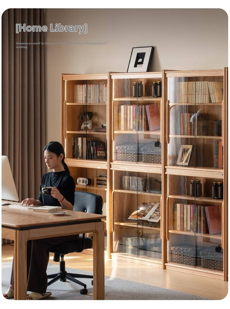 Oak Solid Wood Modern Bookcase