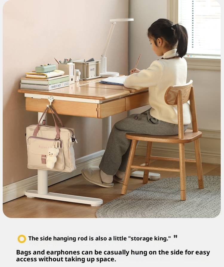 Beech Solid Wood Modern Hand Cranked Children s Writing Desk