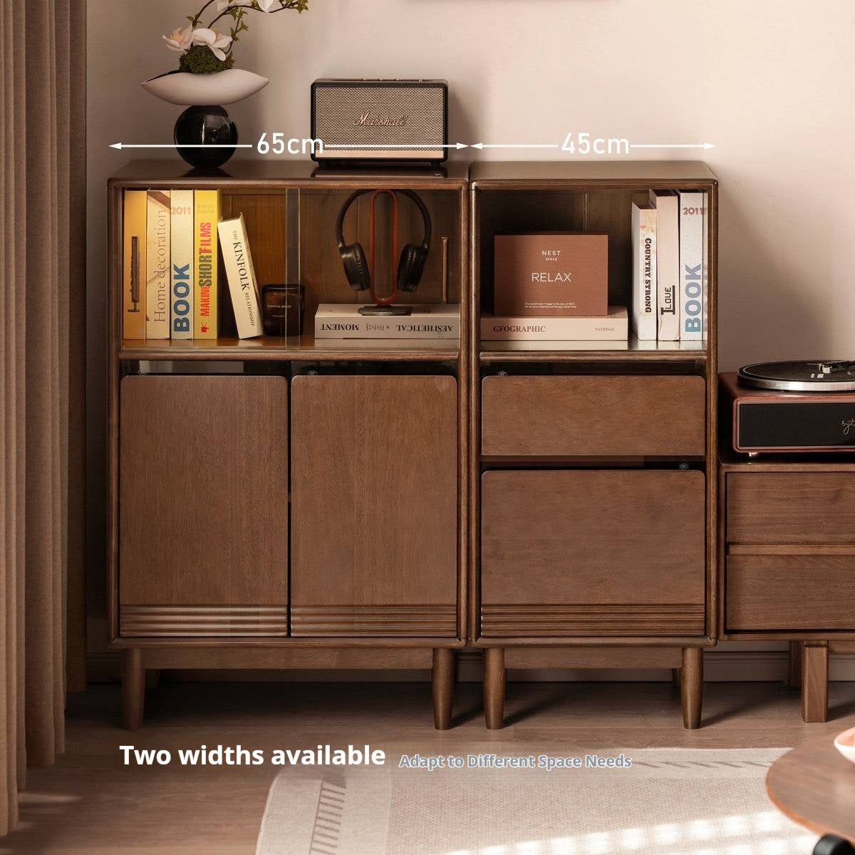 Solid Longan Hardwood Side Cabinet with Storage Space