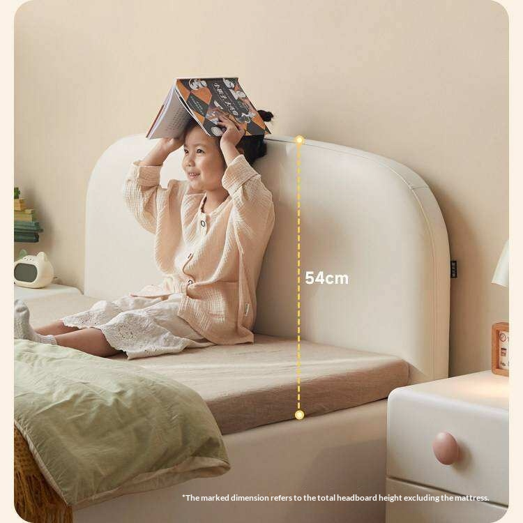 Kids Upholstered Storage Bed with Rounded Headboard and Gas Lift
