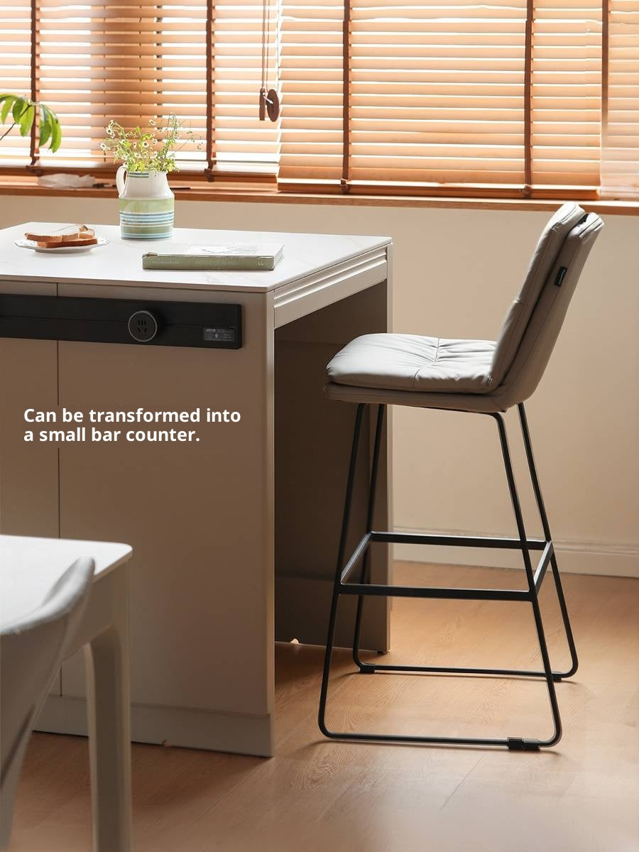 Tulipwood Solid Wood Light Luxury Rock Plate Island Dining Table, Dining Buffet