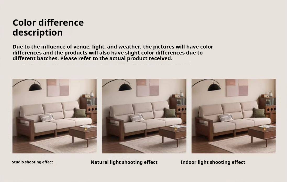 Sandalwood Solid Wood Fabric Sofa