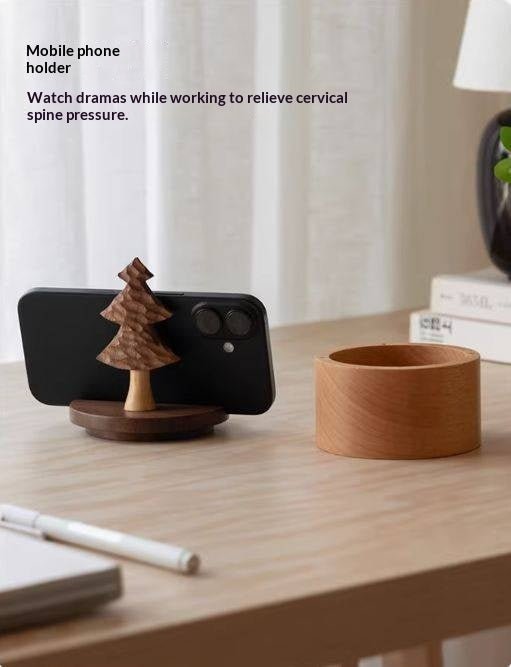 Black Walnut, Beech Solid Wood Phone Stand