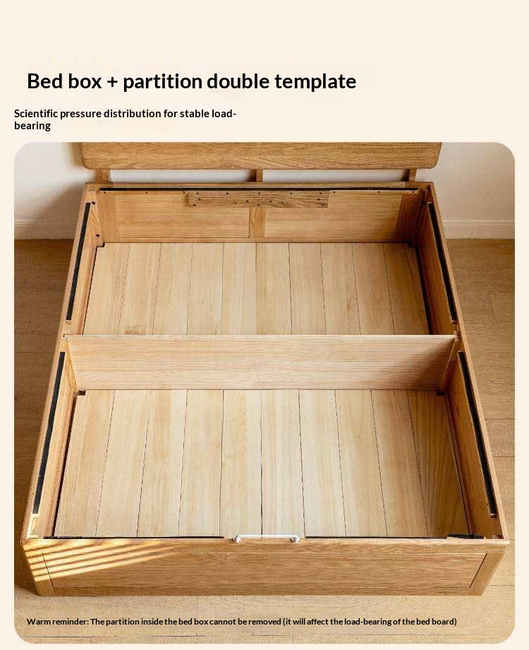Oak Solid Wood Kids Side-Lift Storage Bed
