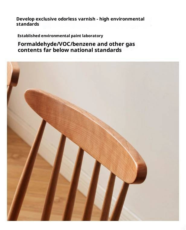Set 4 pcs Cherry Solid Wood Modern Minimalist Nordic Style Backrest Chair