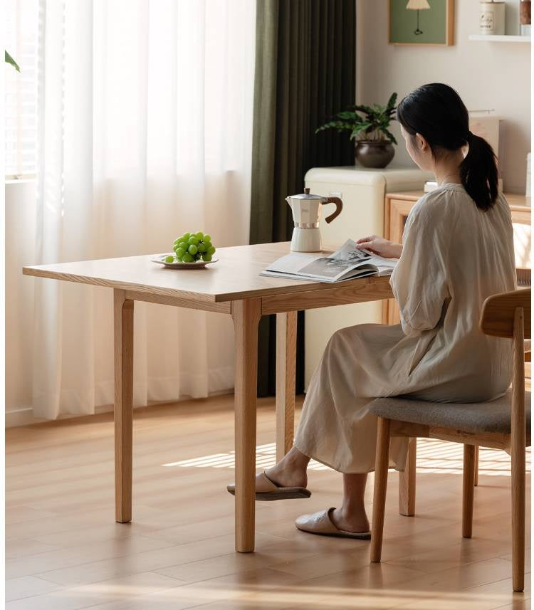 Oak Solid Wood Folding Small Dining Table
