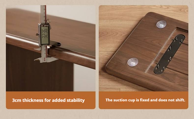 Black Walnut Solid Wood Vanity Table with Extendable Top