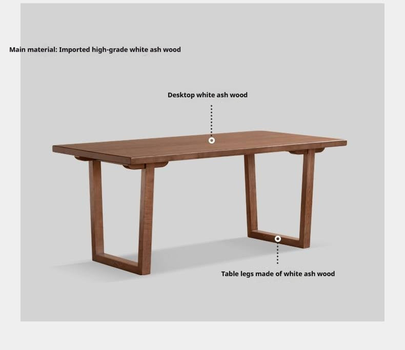 Ash, Black Walnut Solid Wood Dining Table with Wide Board and Natural Edges