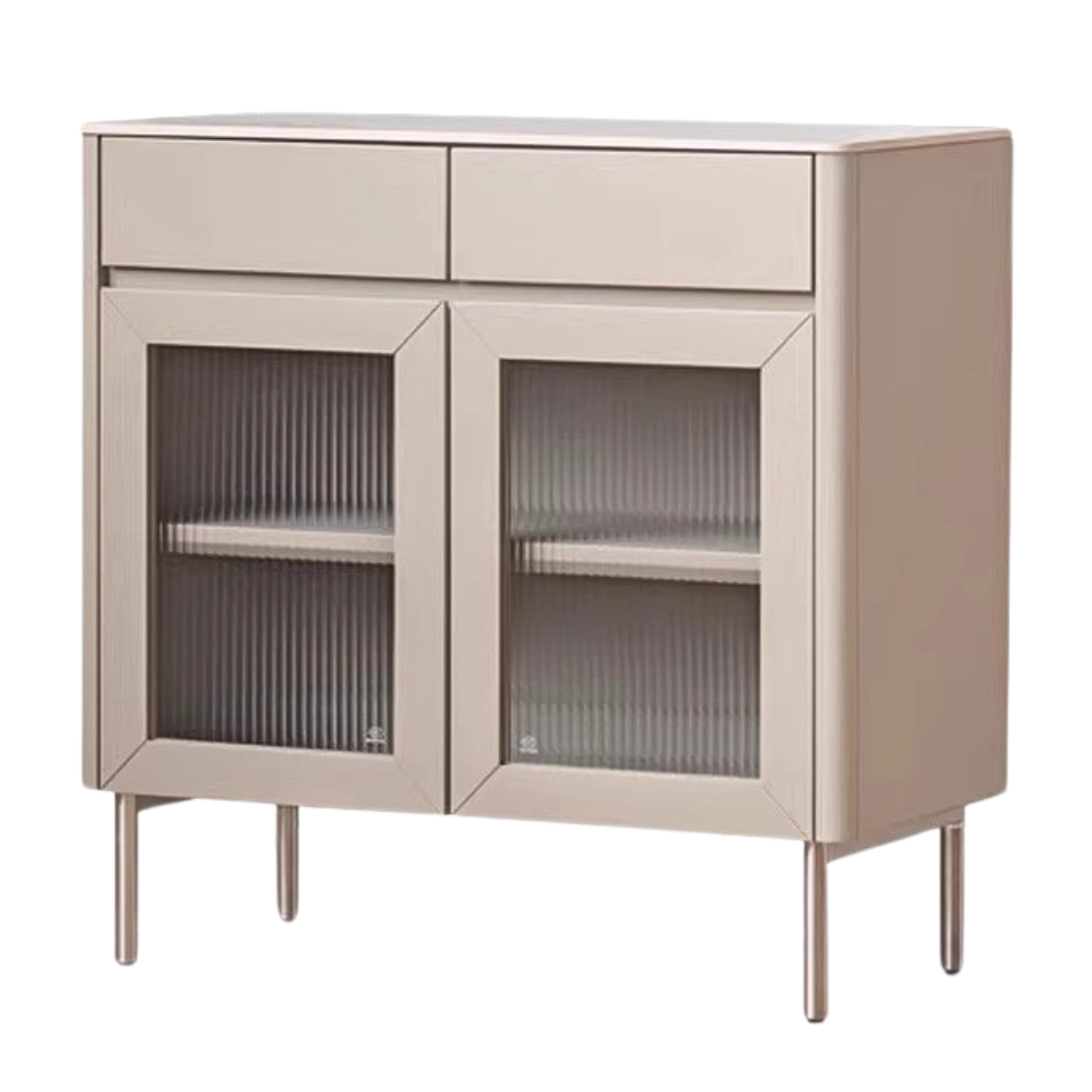 Poplar Solid Wood High Sideboard Household Storage,