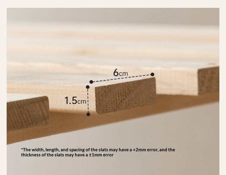 Poplar Solid Wood Platform Bed — No Headboard, Vintage Bauhaus Edge Style