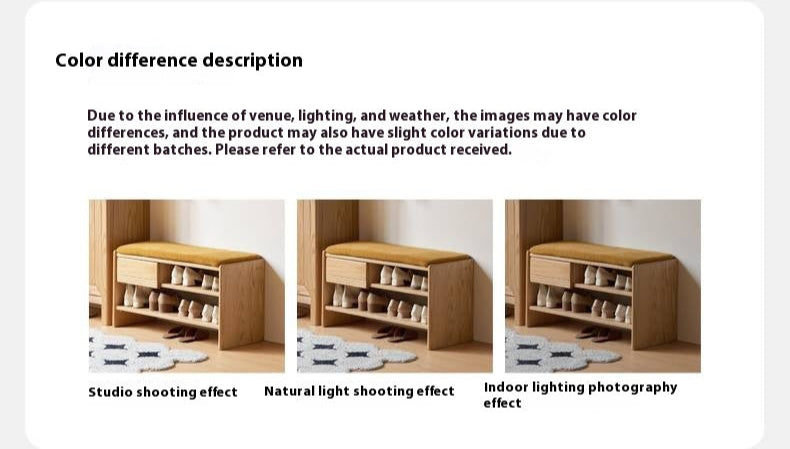 Oak Solid Wood Shoe Changing Stool