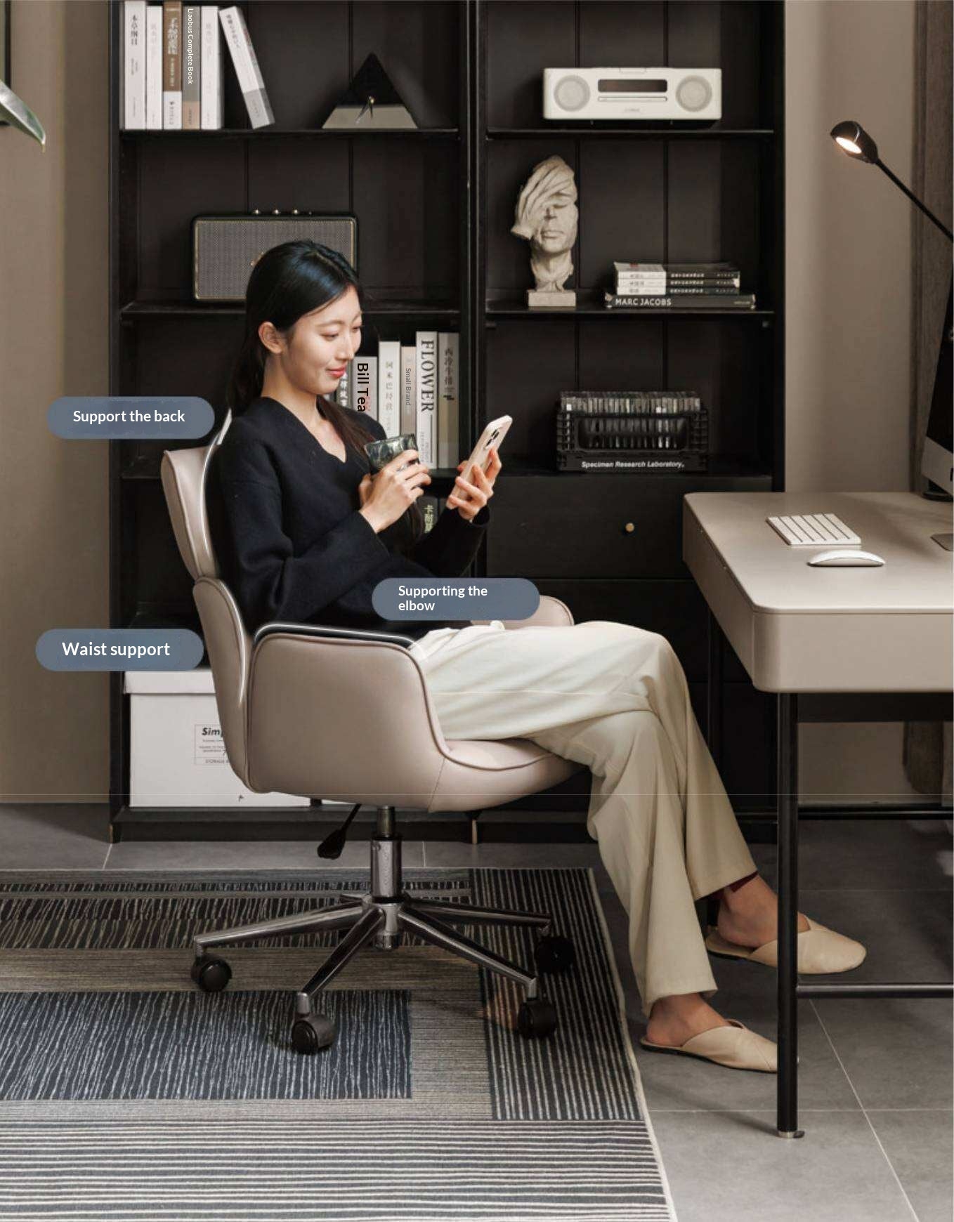 Organic Leather Lift Office Chair