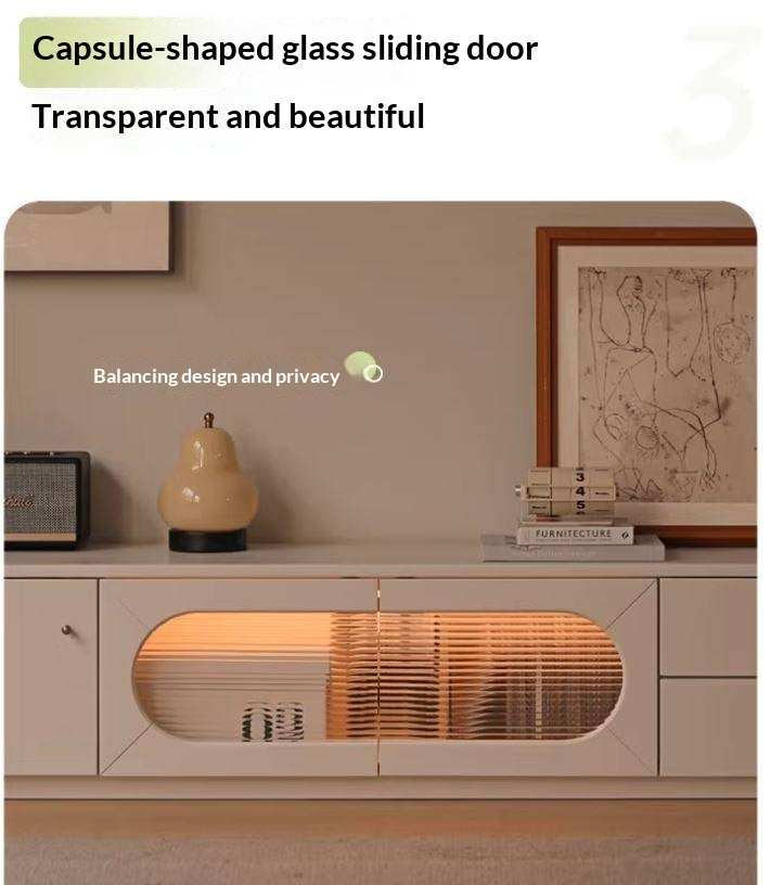 Solid RubberWood TV Cabinet Floor-Standing Low Cabinet.