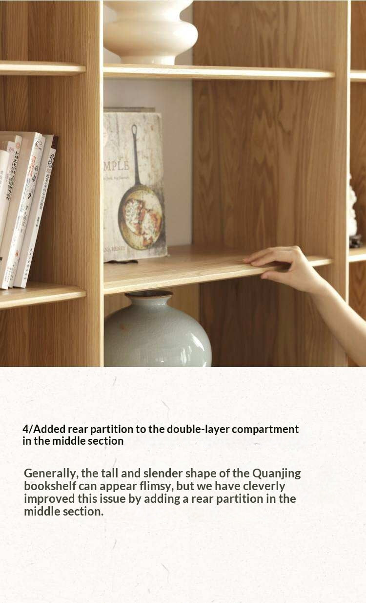 Ash Solid Wood Combination Bookcase Bookshelf<