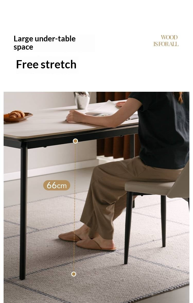 Solid Rubberwood Modern Minimalist Rock Board Dining Table