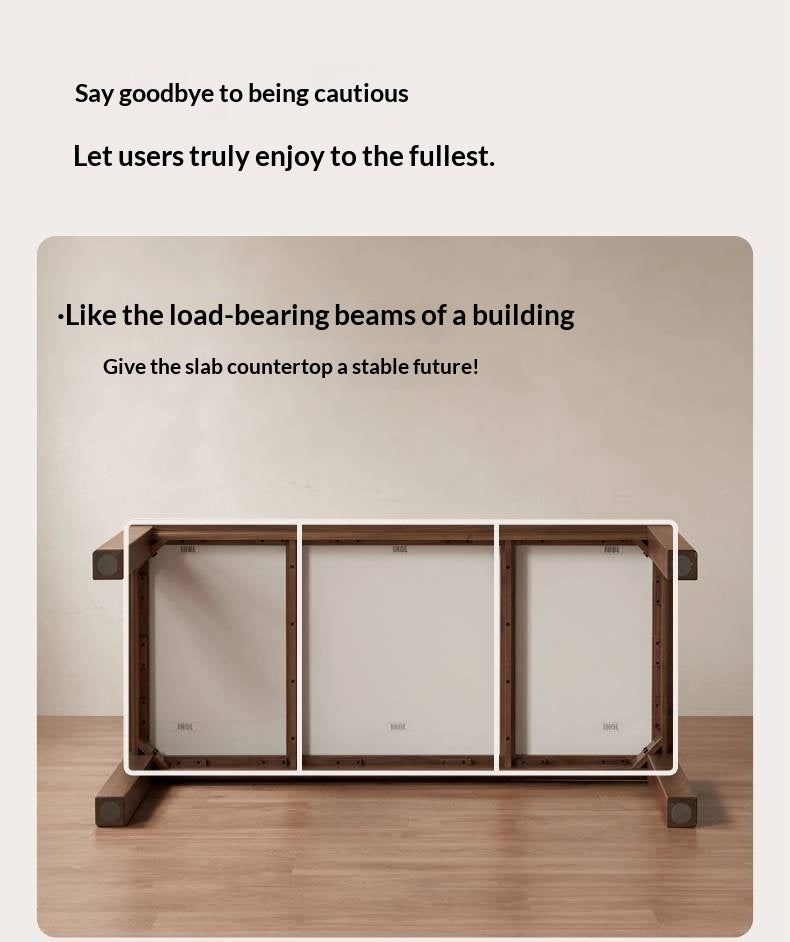 Black Walnut Solid Wood Vintage Travertine Slab Dining Table