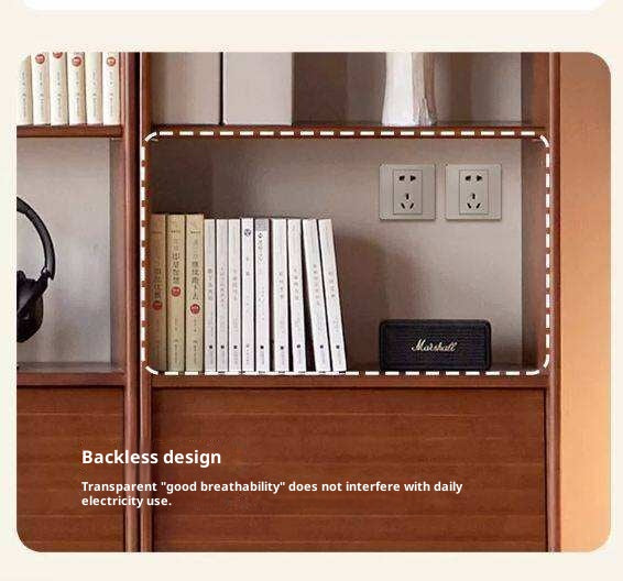 Solid Rubbewood Bookcase Household Storage.