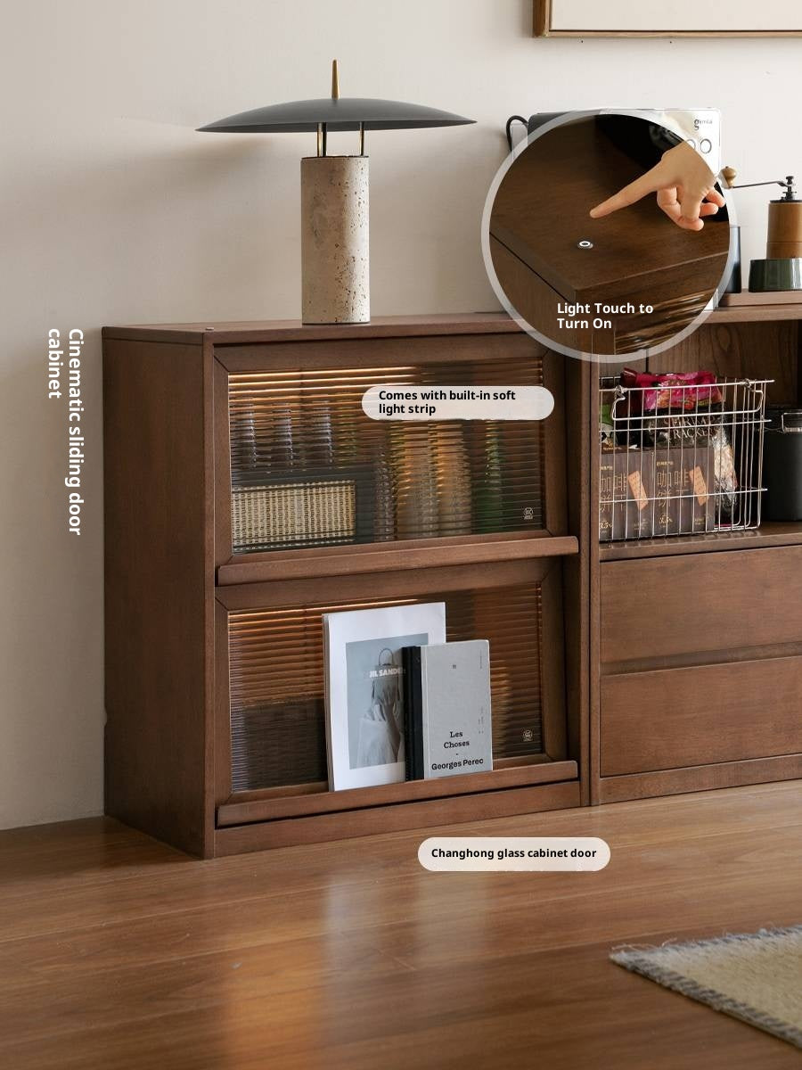 Solid Rubberwood Wall-Mounted Combination Bookcase