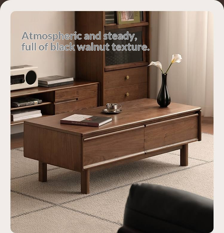 Black Walnut Solid Wood Modern Coffee Table