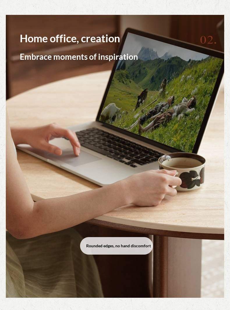 Ash Solid Wood Vintage Style Dining Table