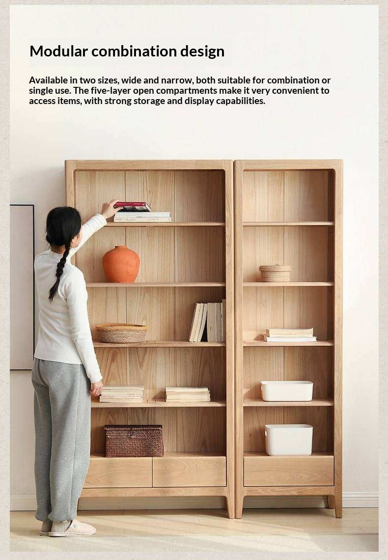 Ash Solid Wood Combination Bookcase Bookshelf