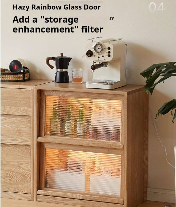 Ash Solid Wood Bookcase Storage Cabinet