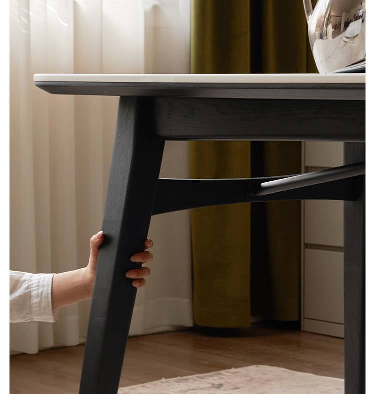 Oak Solid Wood Slate Luxury Dining Table