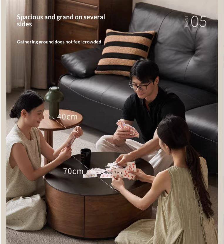 North American Black Walnut Solid Wood Italian Light Luxury Style Coffee Table