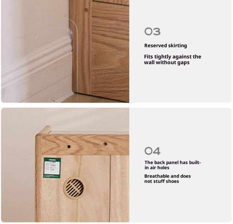 Oak Solid Wood Modern Shoe Cabinet