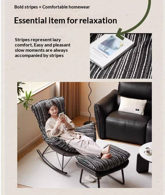 Beech Solid Wood Mid-Century Rocking Lounge Chair with Shell Seat