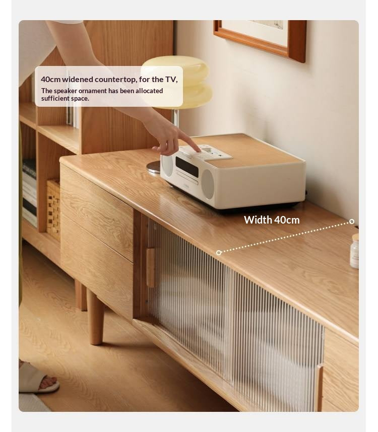 Ash, Oak Solid Wood TV Cabinet Modern.