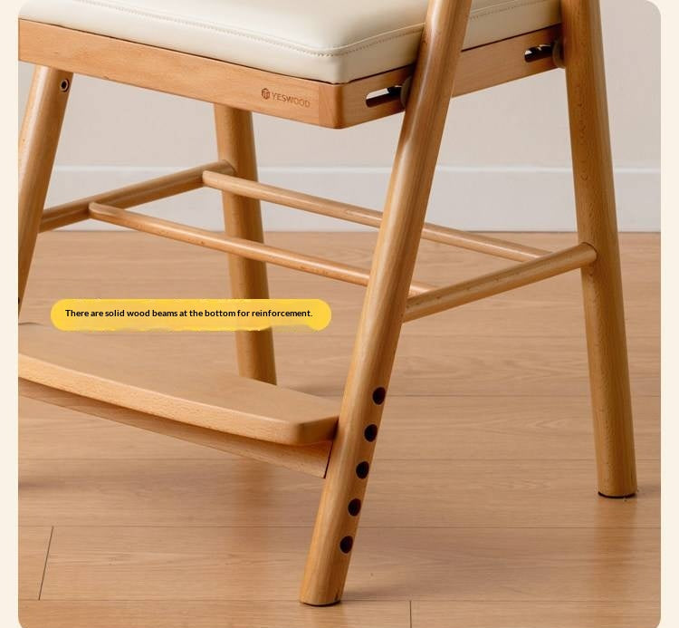 Oak, Beech Solid Wood Kids Chair Height-Adjustable