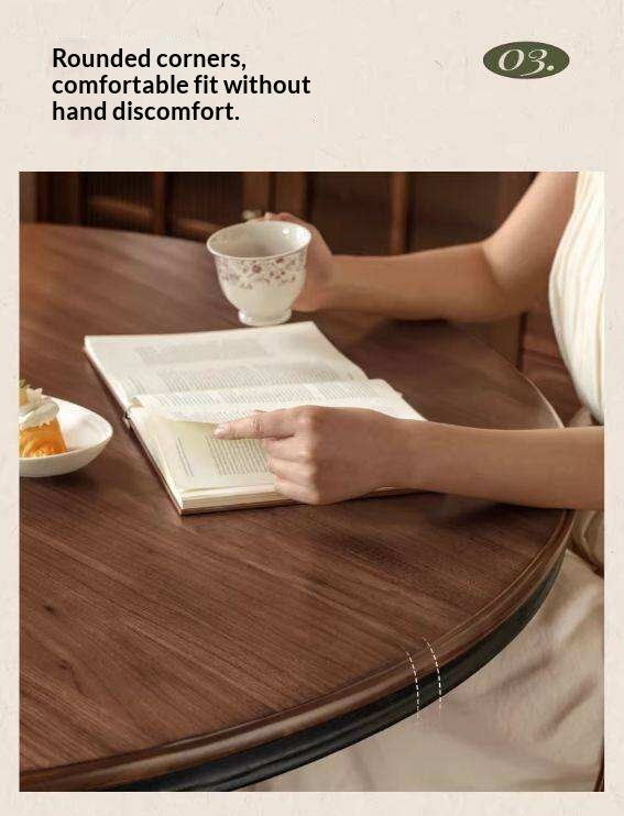 Black Walnut Solid Wood American Retro Round Dining Table