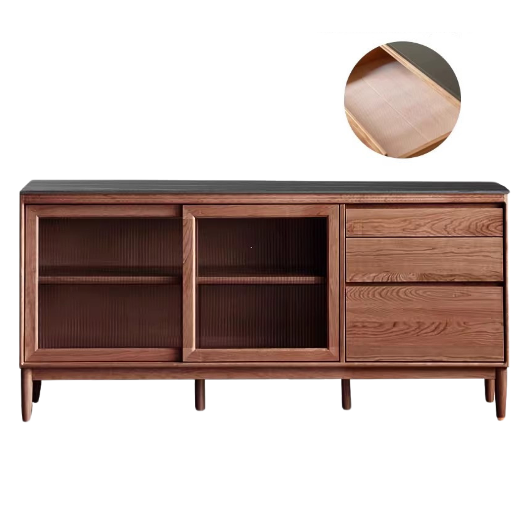 Oak Solid Wood Large Capacity Storage Sideboard,