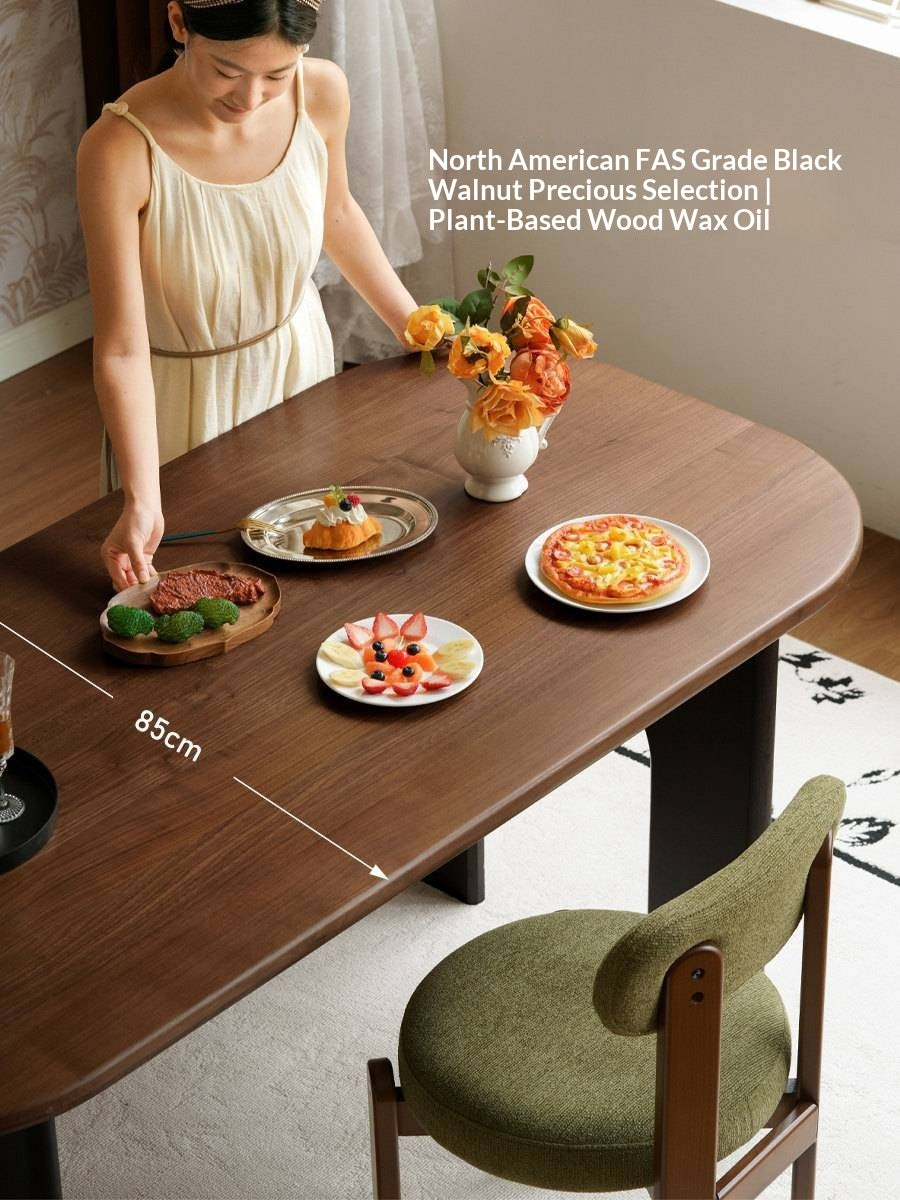 Black Walnut Solid Wood Dining Table French Retro