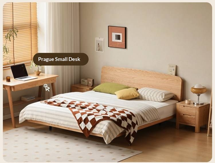 Oak Solid Wood Bed — Simple Floating Bed Design
