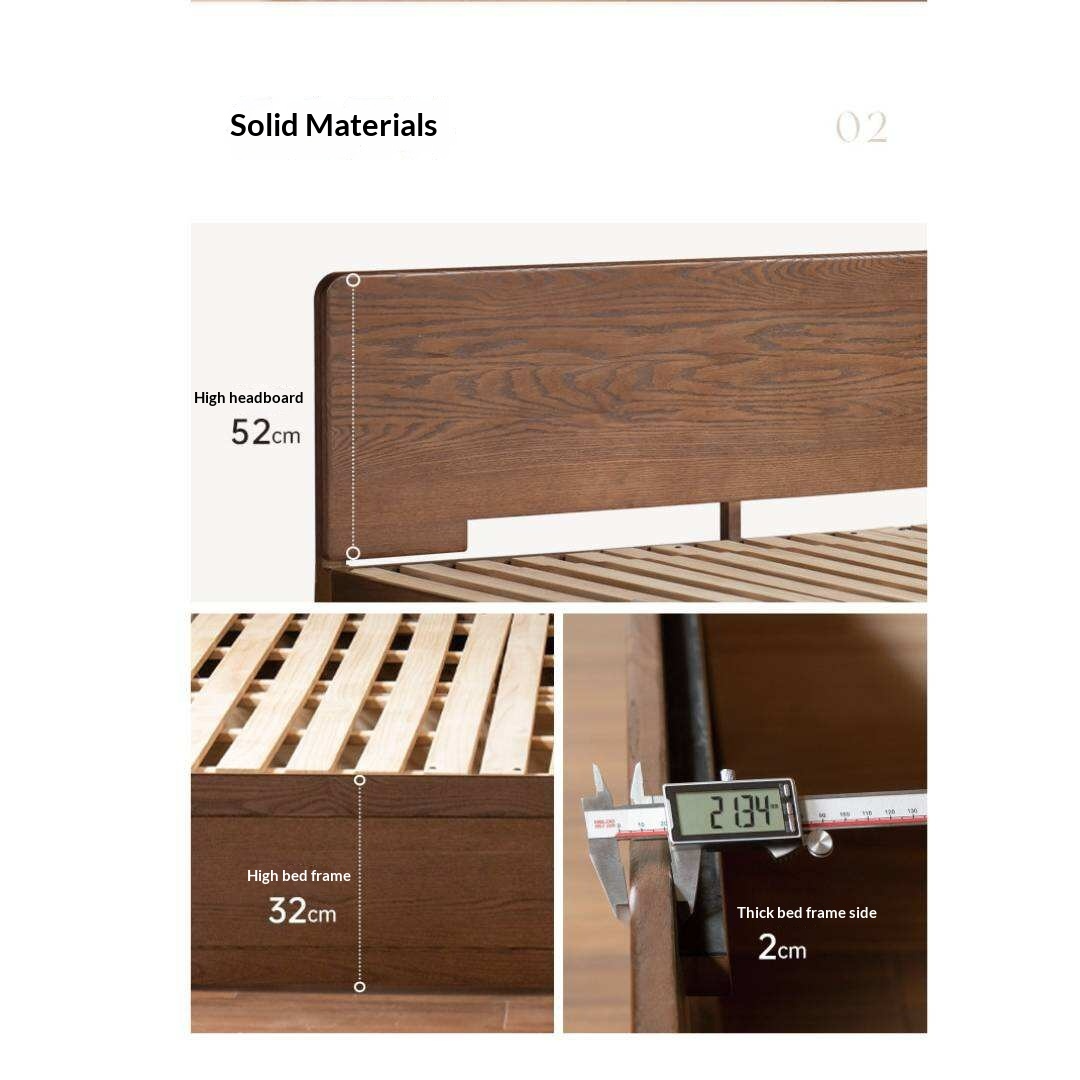 Oak Solid Wood Modern Simple Double Storage Box Bed