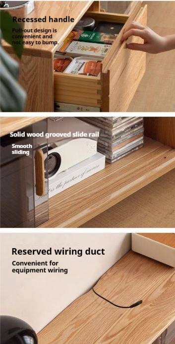 Oak Solid Wood Modern TV Cabinet