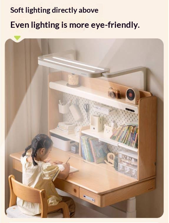 Beech Solid Wood Children's Study Desk with Electric Lift