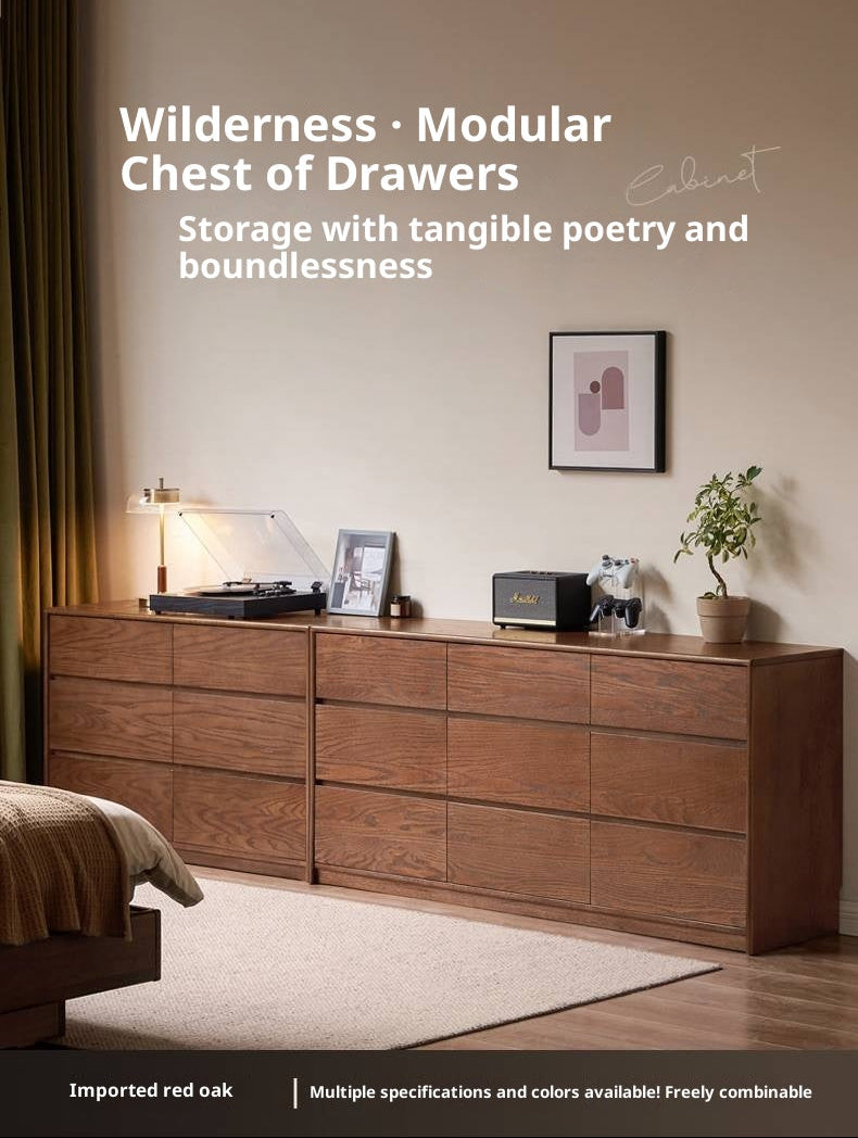 Oak Solid Wood Modern Drawer Cabinet