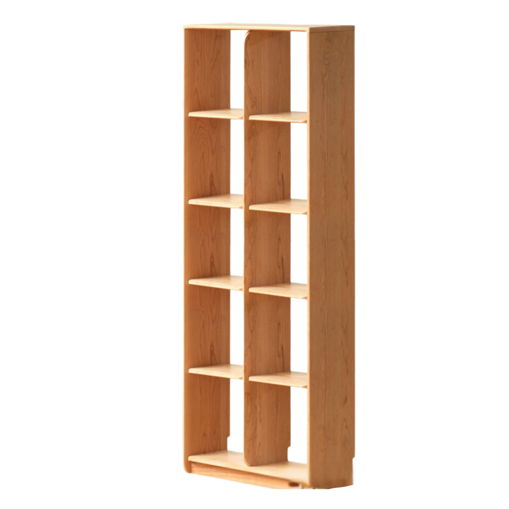 Cherry solid wood bookcase floor display free lattice combination<