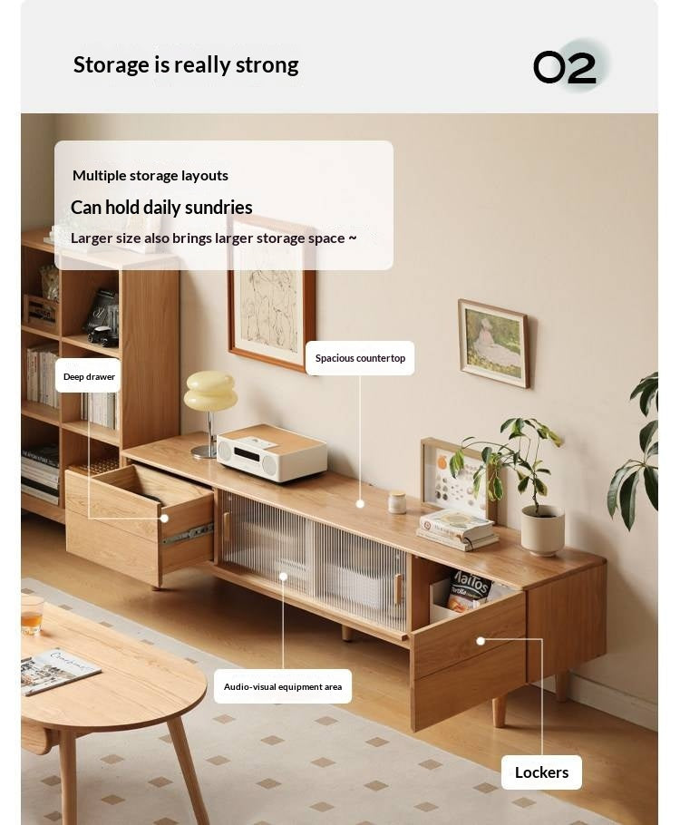 Ash, Oak Solid Wood TV Cabinet Modern.