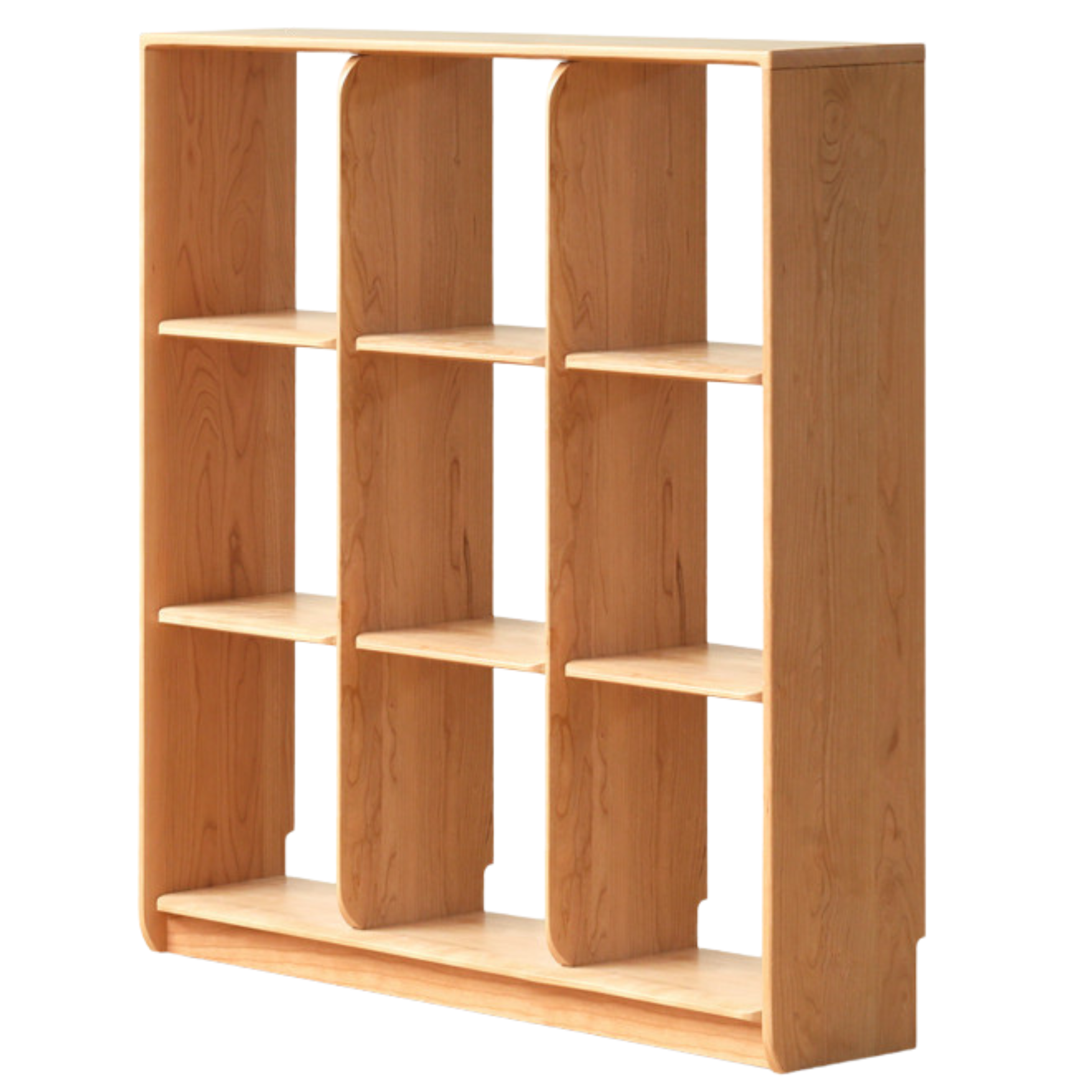 Cherry solid wood bookcase floor display free lattice combination<