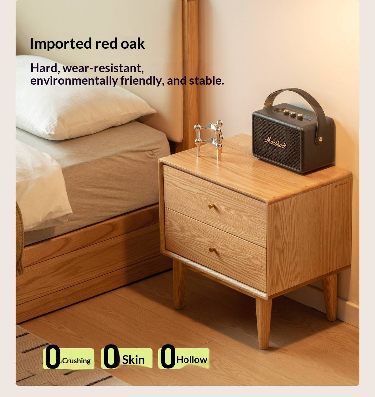 Beech, Oak, Solid RubberWood, Ash solid wood Nightstand