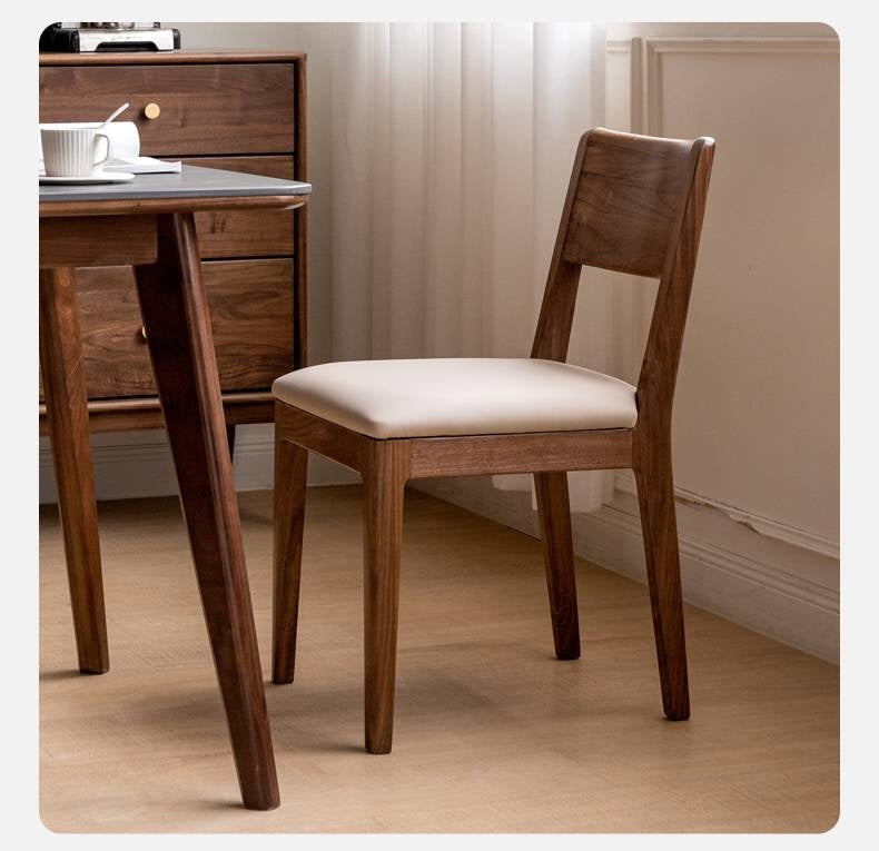 Set 4 pcs Black Walnut, Oak, Solid Rubberwood Dining Soft Chair