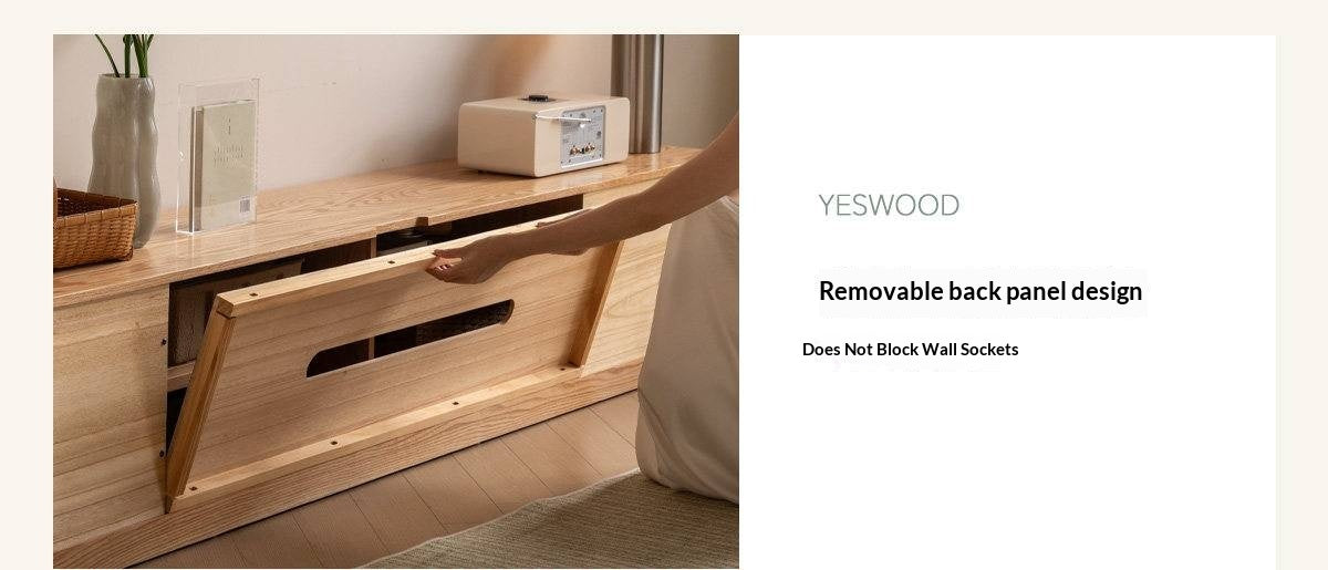 Solid RubberWood, Oak Solid Wood TV Cabinet Floor Combination