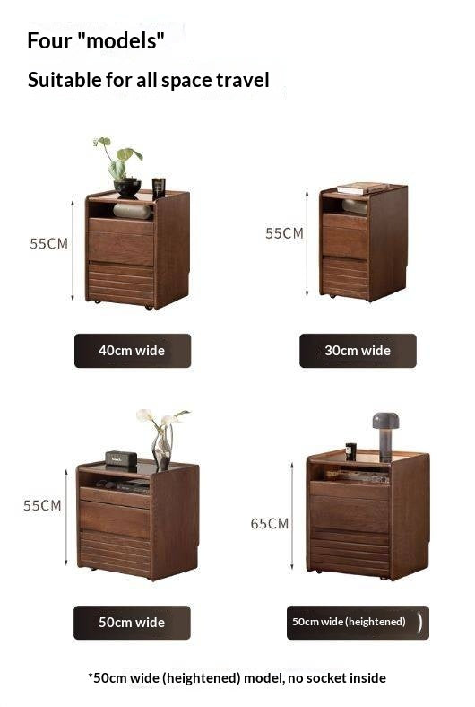 Oak Solid Wood Italian Light Luxury Nightstand