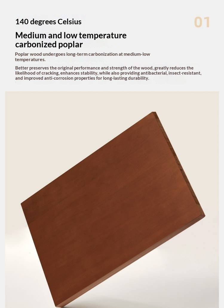 Poplar Solid Wood Nightstand Bauhaus Style