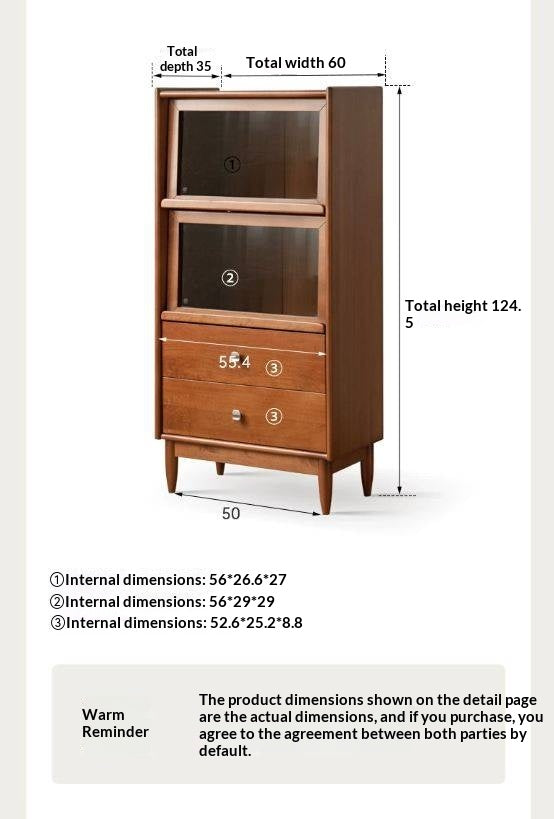 Poplar Solid Wood French Retro Side Cabinet